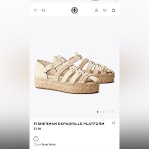 Tory Burch Fisherman Espadrille Platform Size 7.5